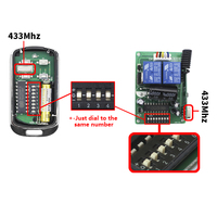 Control remoto automático de plástico con código rodante de 433,92 MHz para abridor de puerta con señal estable y antiinterferencias