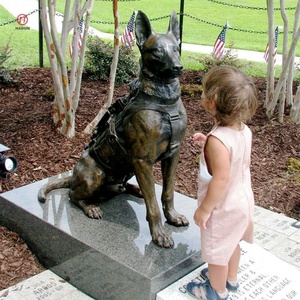 Statue commémorative militaire de soldat et de chien en bronze grandeur nature personnalisée pour l'extérieur - Product Image 5