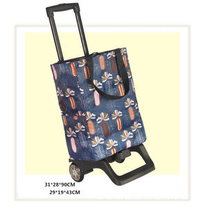 工場新大容量折りたたみショッピングトロリーバッグスピナーキャスター付き再利用可能食料品トロリー日常生活 & 旅行用 - Product Image 5