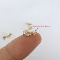 GP US Petits bails avec anneau ouvert parallèle en or rempli 14K, bails de pendentif fermés pour breloques, apprêts pour chaînes de bijoux permanents