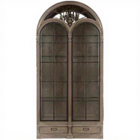 Armoire à vin en bois massif de style américain, arquée, semi-circulaire, à double porte, multifonctionnelle, meubles de maison, salle à manger, salon