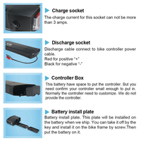 Batterie de porte-bagages arrière de grande capacité 36V 48V 10Ah 13Ah 17,5 Ah Batterie de vélo électrique 350W 500W Batterie au lithium-ion