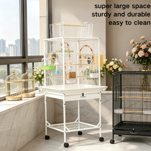 Jaula Moderna de Metal para Pájaros con Bandeja de Plástico, Gran Capacidad para Loros, Pinzones, Canarios y Cacatúas, Diseño Anti-escape, Sistema de Poleas - Product Image 2