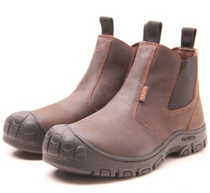 Chaussures de sécurité industrielles <span class=keywords><strong>SAIAN</strong></span> Crazy Cow Leather pour chantier et usine, avec embout en acier anti-écrasement et semelle intermédiaire en plaque d'acier, en maille respirante - Product Image 1