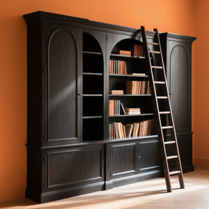 Libreria e Cantinetta in Rovere Massiccio Stile Retrò Francese di Lusso Personalizzata con Elementi Espositivi Origine Cina - Product Image 6