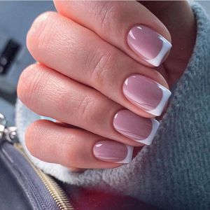 <span class=keywords><strong>2023</strong></span> nuevo ABS extraíble dedo francés <span class=keywords><strong>uñas</strong></span> postizas vino rojo diamante con pegatinas 24 piezas/caja estilo de pieza en forma de <span class=keywords><strong>uñas</strong></span> - Product Image 1