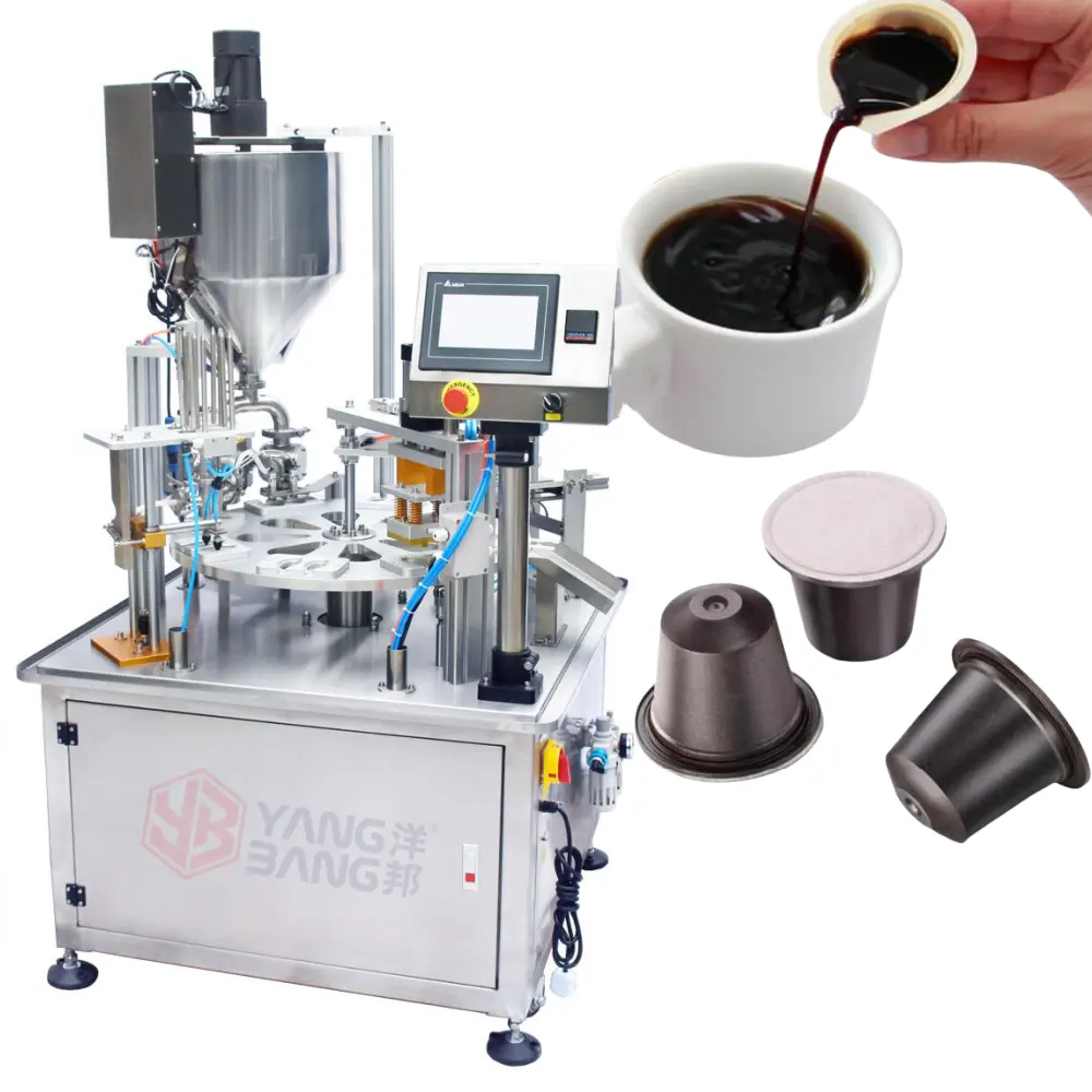 YB-FBJ 자동 커피 요구르트 푸딩 아이스크림 물 젤리 컵 충전 씰링 기계 커피 포장 기계