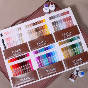 KLANA Set de 60 Esmaltes de Uñas en Gel, Ecológicos, de Larga Duración, con Tabla de Colores, Kit de Esmalte de Uñas en Gel para Uso en Salón - Product Image 1