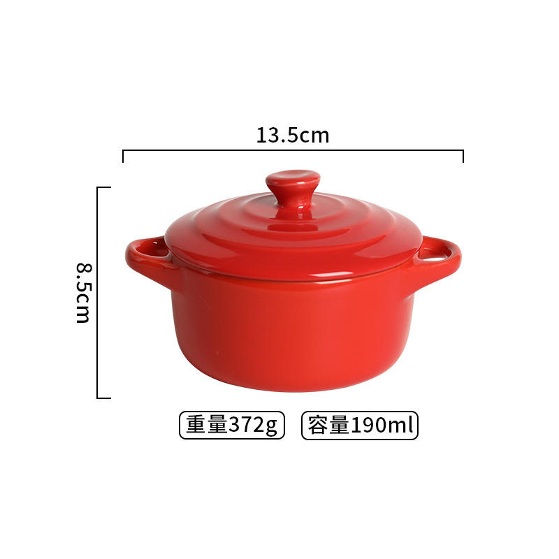 Petite tasse à soupe binaurale-grande rouge