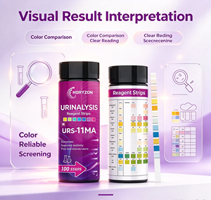 Strisce Reattive <span class=keywords><strong>per</strong></span> Analisi Urinaria URS-11MA, 11 Parametri, Screening Renale <span class=keywords><strong>per</strong></span> Microalbuminemia, Infezioni Urinarie, <span class=keywords><strong>Diabete</strong></span>, Salute Epatica, 100 Strisce, Certificato CE - Product Image 3