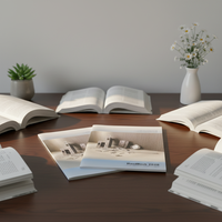 Service d'impression de brochures, dépliants, livrets à couverture souple, magazines de mode, catalogues et brochures sur papier d'art avec logo personnalisé