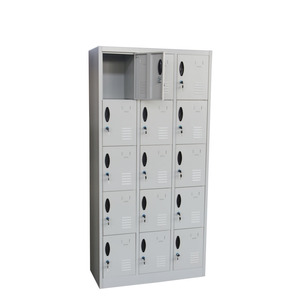 Commercial 15 Door Metal <b>Locker</b> Steel Cube Storage Cabinet with Key <b>Lock</b> Floor Mount for Office Gym School Staff Room - Product Image 4