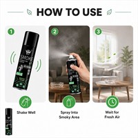 Spray anti-odeur de fumée 360 ml, éliminateur d'odeurs de cuisine, de fumée de cigarette et de tabac, désodorisant pour la maison et la voiture