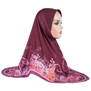 Flor fina gasa arrugada bufanda sombrero cabeza costura instantánea doble bucle Hijab China - Product Image 5