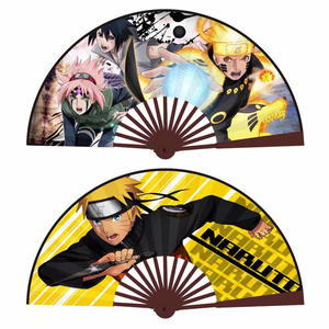 Ventilador plegable de seda de 10 pulgadas de Anime, precio de fábrica, estampado de doble cara, estilo de dibujos animados japoné<span class=keywords><strong>s</strong></span>, técnica plegable de bambú pintada a mano - Product Image 6