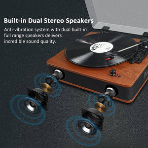 Plateau tournant avec haut-parleurs pour disques <span class=keywords><strong>vinyle</strong></span>, lecteur LP à lecteur Direct <span class=keywords><strong>Bluetooth</strong></span> Vintage avec Radio FM, <span class=keywords><strong>USB</strong></span>, enregistrement - Product Image 4