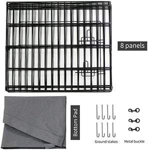 8-Panel 24 \ "W X 24 \" H Opvouwbare Metalen Hond Oefenpen Indoor/Outdoor Puppy Boxpen Kennel Bottom Pad Pen Huisdier Huisdier - Product Image 4