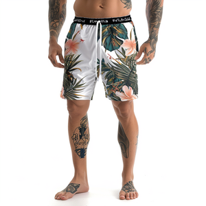 กางเกงขาสั้นชายหาดผู้ชาย ผ้าแห้งเร็ว พิมพ์ลาย กันน้ำ สำหรับเล่นน้ำ/ว่ายน้ำ ผลิตจากผ้าโพลีเอสเตอร์ 65% เรยอน 35% - Product Image 6