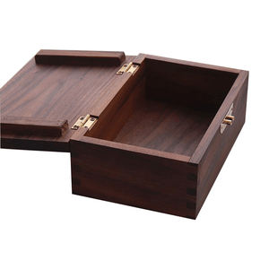 Boîte d'emballage cadeau en bois massif en vrac, boîte d'affichage en noyer noir naturel avec fenêtre transparente, vente en gros - Product Image 2