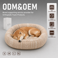 Maßgefertigtes Orthopädisches Memory-Schaum Quadratisches Hundebett mit Schwamm und Teddy-Fleece-Bezug für Ältere Hunde