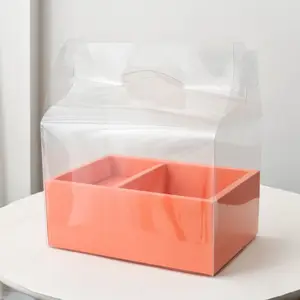 Floral Transparent Flower Cake Box PVC Wedding Valentine's Day Mother's Day Birthday Party Gift Box