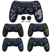 Casing cangkang silikon lunak untuk Sony PlayStation 4 casing untuk konsol P4 Dualshok 4 pengendali Gamepad Joystick casing penutup perumahan