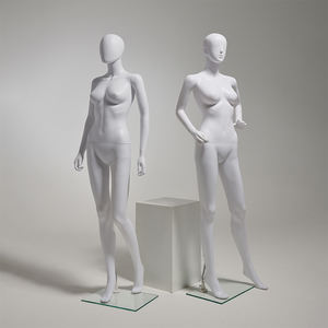 Manichini in PP non verniciati, coppia <span class=keywords><strong>uomo</strong></span>/<span class=keywords><strong>donna</strong></span>, finitura naturale in plastica ecologica per esposizione abiti - Product Image 5