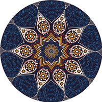 Sous-verre et set de table en céramique classique, imprimé mandala floral, antidérapant, résistant à la chaleur, absorbant, écologique, pour la décoration de la maison
