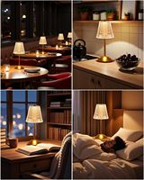 Lampe de chevet romantique dorée, élégante, pour chambre à coucher, décoration chaleureuse, rechargeable par USB, écologique, réglable, à intensité variable, petite lampe LED en métal