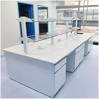Table de travail de laboratoire hospitalier SCEELAB en résine phénolique anti-acide, entièrement en acier, durable, mobilier de laboratoire pharmaceutique et clinique