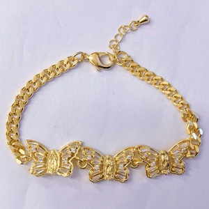 JML all'ingrosso 14k oro laminato vergine maria braccialetto farfalla zircone alla moda in ottone Pulsera De Cadena De Mariposa De La Joys - Product Image 4