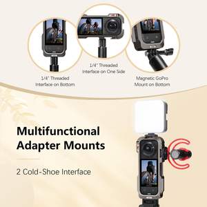 Amazear - Jaula de Aluminio para Insta360 X5, Funda Protectora de Desmontaje Rápido, Acceso Completo a los Botones, Protector de Lente de Silicona, Ligera - Product Image 6