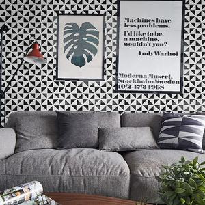 Carreaux de mosaïque en céramique triangulaire noir et blanc à motif de <span class=keywords><strong>moulin</strong></span> à vent brillant émaillé de 2 "pour le design d'intérieur du mur de dosseret - Product Image 4