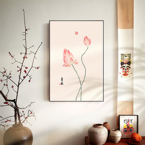 Sala de estar dormitorio pintura decorativa moderna arte de pared personalizado Simple Rosa flor de loto cristal pintura de porcelana - Product Image 5