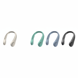 Ventilatore da collo senza pale a tre velocità, bianco, 5V, mini, alimentato a batteria per auto/casa - Product Image 1