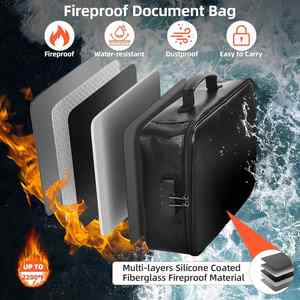Multi-Layer Portable <b>File</b> <b>Storage</b> Fireproof Bag Document Organizer with Lock for Important Passport Certificate - Product Image 2