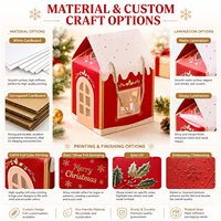 Caja de Embalaje Creativa Personalizada para Navidad, Caja de Regalo Portátil con Ventanas Visibles, Patrones Impresos a Color y Logotipo