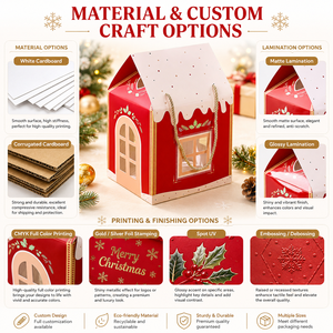<span class=keywords><strong>Caja</strong></span> de Embalaje Creativa Personalizada para Navidad, <span class=keywords><strong>Caja</strong></span> de Regalo Portátil con Ventanas Visibles, Patrones Impresos a Color y Logotipo - Product Image 3
