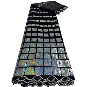 NI.AI última tela de encaje nigeriano <span class=keywords><strong>terciopelo</strong></span> Aso Ebi tela de encaje africano tela de lentejuelas de <span class=keywords><strong>terciopelo</strong></span> - Product Image 3