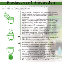 Cafetière portable 1650 ml en verre transparent blanc, résistante à la chaleur, pour café froid, avec filtre à mailles fines, pour la maison et la préparation de boissons glacées