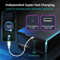 Base Elevadora de Monitor Metálica con Luces LED RGB, Puertos USB 3.0 y Carga Rápida, Soporte Amplio y Extralargo para Computadoras de Escritorio