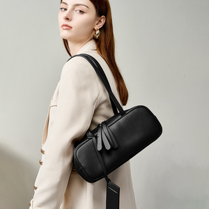 Sac bowling en cuir de vachette mat haut de gamme et tendance, grande capacité, sac à bandoulière pour femme - Product Image 3
