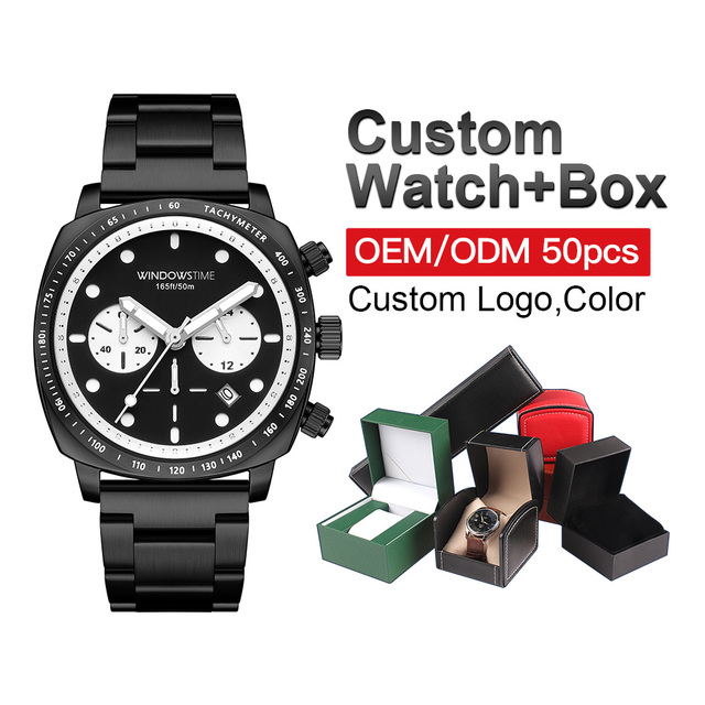 Wholesale Stainless Steel Simple Fashion Wristwatch Chronograph Quartz Luxury Men Luminous Pointer Dial Watch Custom Logo SEIKO