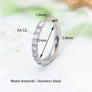 Pendientes de Aro de Oro con Diamantes Incrustados de 2.0x6MM, Engaste en Canal, Poste de Acero Inoxidable, Joyería Minimalista de Moda - Product Image 2