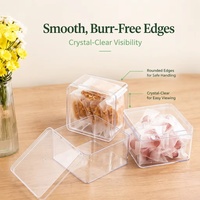 Couvercle de boîte alimentaire en PS haute transparence, 4 pouces, qualité alimentaire, épaisseur 1 mm, personnalisable, pour gâteaux, biscuits, pâtisseries, JNH-004