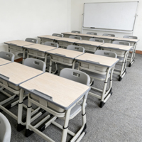Meubles de classe modernes à hauteur réglable, démontables, en plastique, bureaux d'élèves et chaises en métal et en bois pour les ensembles scolaires