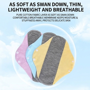 Serviettes hygiéniques en coton au graphène — Antibactériennes, lavables et réutilisables — Imperméables et anti-fuites femelle - Product Image 1