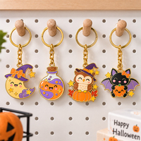 OEM ODM Gantungan Kunci Logam Enamel Halloween Kustom Bentuk Logo Desain Liontin Kustom Gantungan Kunci Personalisasi Grosir Partai Besar