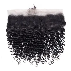 Factory Directly Supply 13 × 4 Curly Lace Frontal Cuticle Aligned Hair Tissage Avec Closure Brazilian HairとCurly Frontal