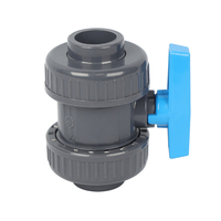 1/2 pouces PN10 PN16 vanne de régulation de pression double vanne union pvc PP vanne à boisseau sphérique de compression et accessoires pour l'irrigation